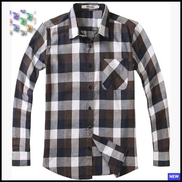 Other - Classic Plaid Flannel Button Down Shirt Regular Fit Long Sleeve Casual